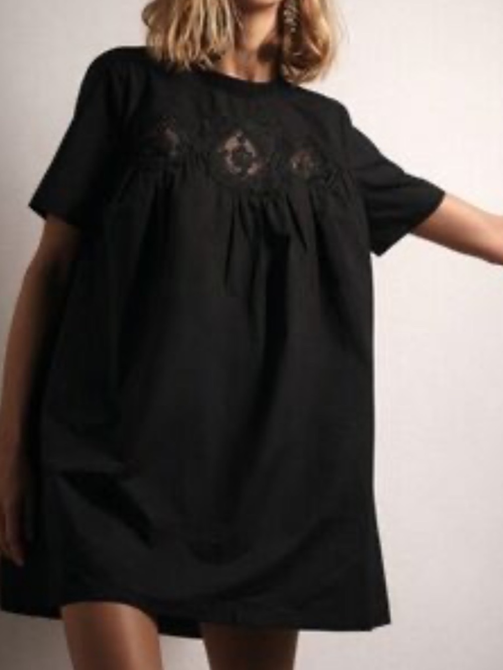 Zara Babydoll Dress Black mini baby doll